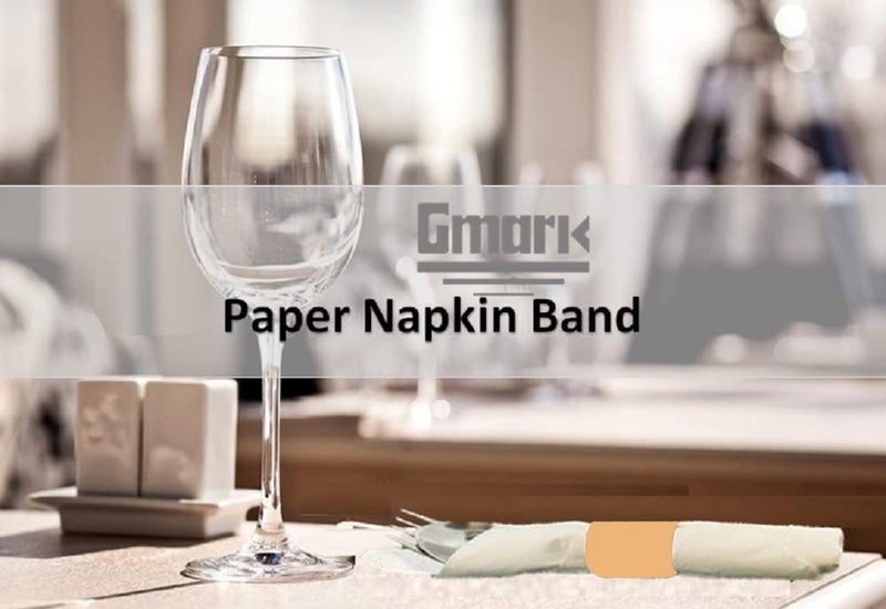 Gmark Paper Napkin Band Box of 500, Paper napkin rings self adhesive (Biege) GM1105A - Image 2
